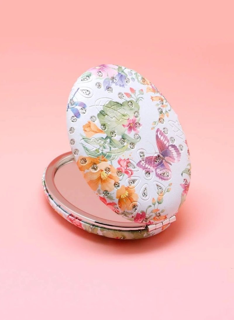 مرآة مكياج مدمجة فاخرة مزدوجة الوجه (1x/2x تكبير) للسفر واليد وحقيبة الجيب والمحفظة والشنطة الصغيرة، مرآة زينة تجميلية محمولة قابلة للطي من جلد البولي يوريثان (PU) أنيقة وعملية، مثالية للاستخدام اليومي والمهني ورحلات الأعمال للرجال والنساء - جودة عالية تدوم طويلاً. - Image 5