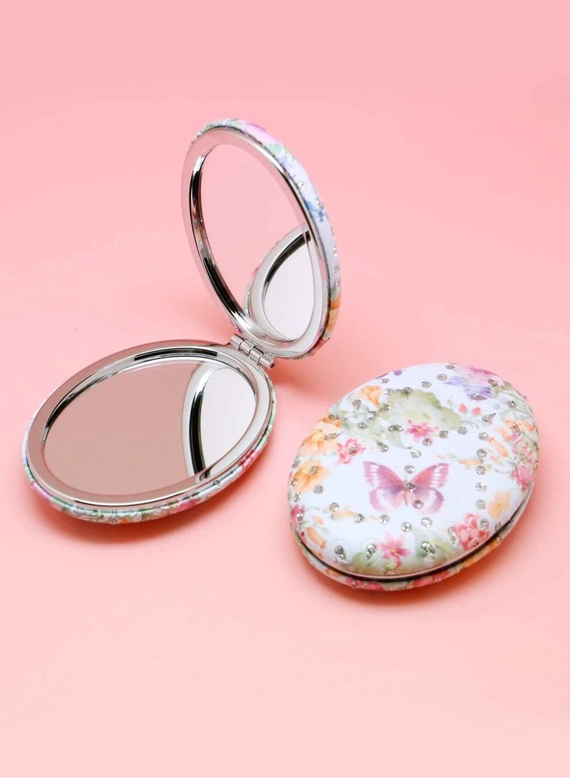 مرآة مكياج مدمجة فاخرة مزدوجة الوجه (1x/2x تكبير) للسفر واليد وحقيبة الجيب والمحفظة والشنطة الصغيرة، مرآة زينة تجميلية محمولة قابلة للطي من جلد البولي يوريثان (PU) أنيقة وعملية، مثالية للاستخدام اليومي والمهني ورحلات الأعمال للرجال والنساء - جودة عالية تدوم طويلاً. - Image 2