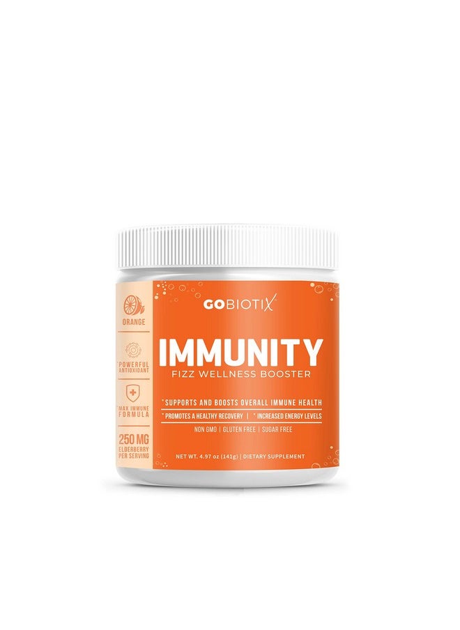 GoBiotix - Immune Support Supplement Immunity Defense Powder Wellness Booster Immune Boost Vegan Superfood Elderberry Turmeric Vitamin C Powder And B12 Supplement Nongmo Sugar Free (Orange) - Image 1