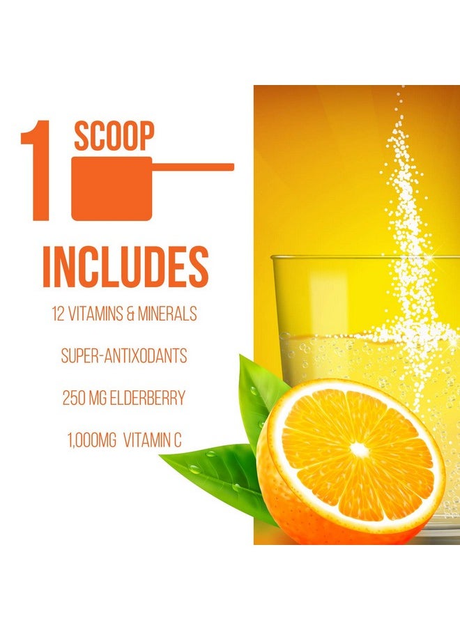 GoBiotix - Immune Support Supplement Immunity Defense Powder Wellness Booster Immune Boost Vegan Superfood Elderberry Turmeric Vitamin C Powder And B12 Supplement Nongmo Sugar Free (Orange) - Image 1