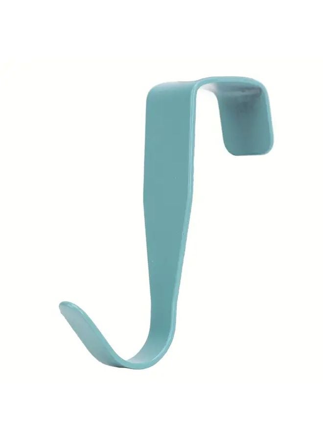 Blue No Drill Over Cabinet Door Hooks Heavy Duty Metal Hanging Storage Rack Adhesive Mount - Image 1