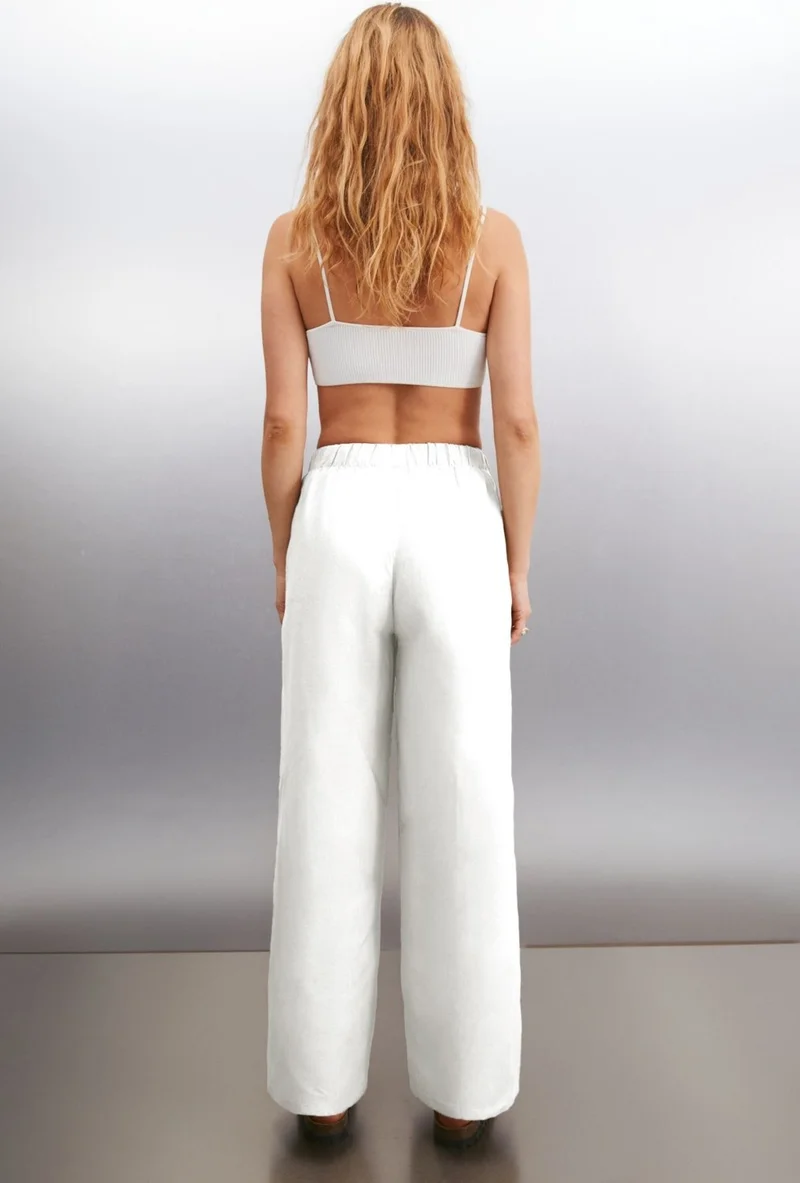 جريميلانج MELANTHA Women's Trousers Linen White Trousers