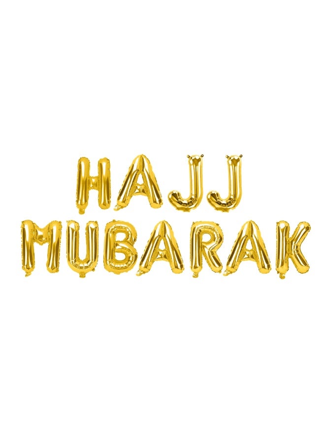 Peacock Supplies Hajj Mubarak Foil Balloons Gold - Image 2