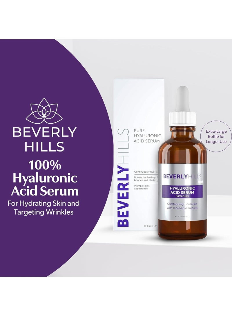 Beverly Hills 100 percent Pure Hyaluronic Acid Serum for Face for Hydrating Skin and Targeting Wrinkles Anti Aging Hyaluronic Acid Moisturizer for Intense Hydration 60mL150 Day Supply - Image 2