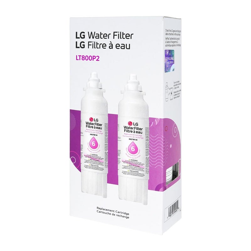LG LT800P2 6-Month / 200 Gallon Refrigerator Replacement Water Filter, 2 Count (Pack of 1), White - Image 5