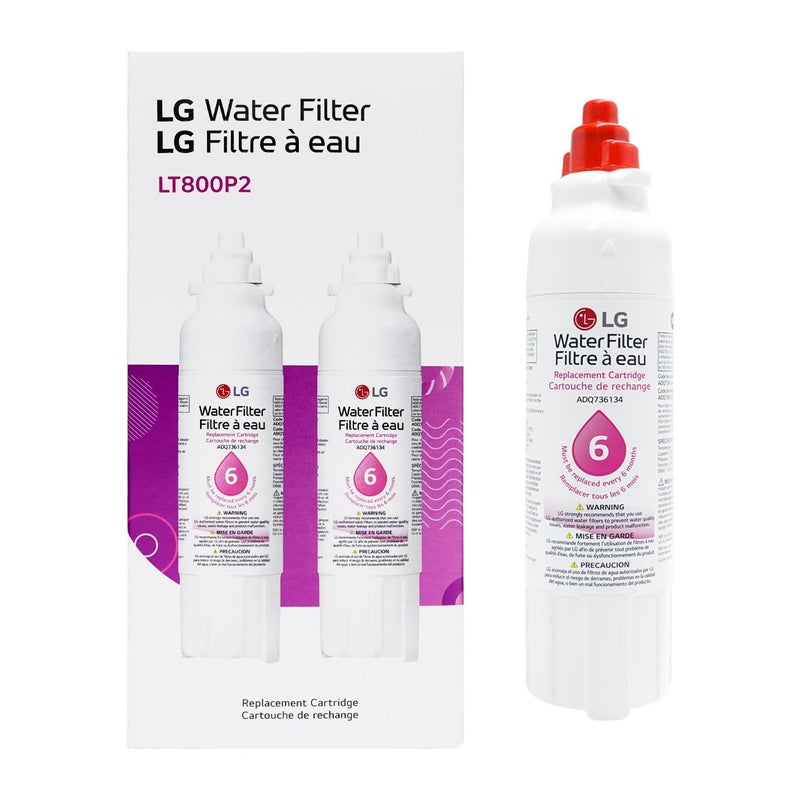 LG LT800P2 6-Month / 200 Gallon Refrigerator Replacement Water Filter, 2 Count (Pack of 1), White - Image 2