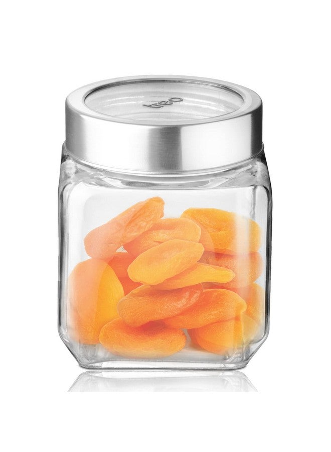 Treo By Milton Cube Storage Glass Jar, 1200 ml, 1 Piece, Transparent | BPA Free | Storage Jar | Kitchen Organizer Modular | Multipurpose Jar - Image 1
