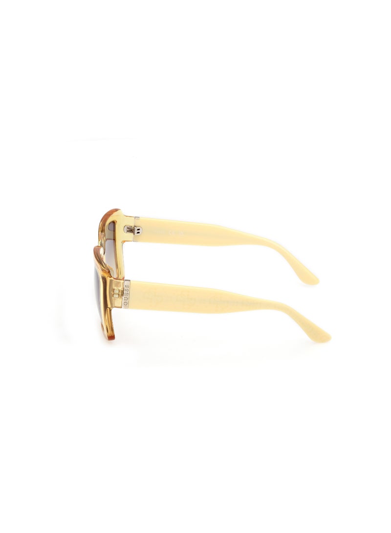 GUESS FULL RIM FEMALE SQUARE YELLOW INJECTED SUNGLASSES - Image 2