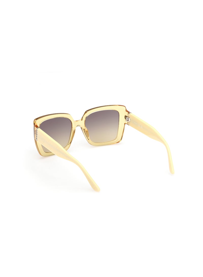 GUESS FULL RIM FEMALE SQUARE YELLOW INJECTED SUNGLASSES - Image 3