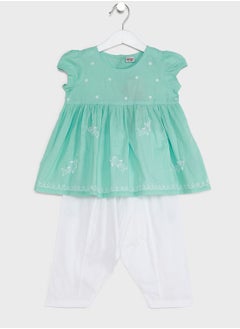 Kids Embroidered Dress & Salwar Set