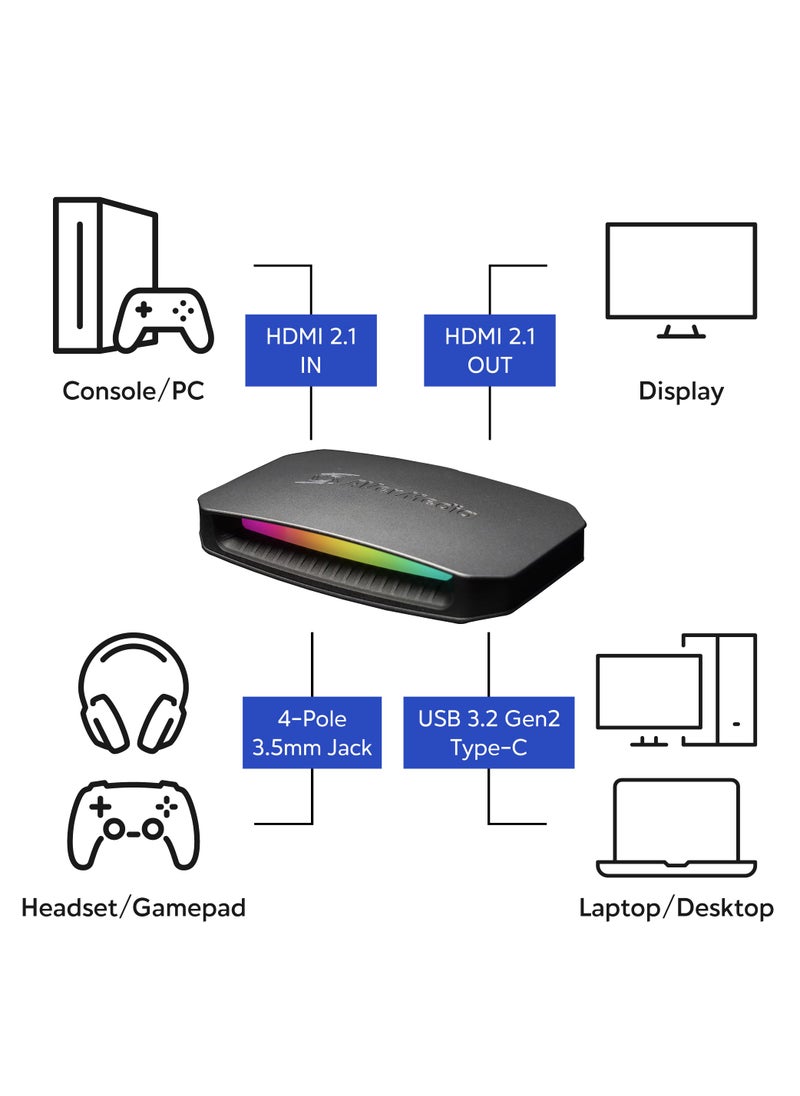 AVerMedia AVerMedia HDMI 2.1 Capture Card for Streaming and Gaming - 4K, VRR and HDR Support - PS5, Xbox Series X/S, PS4, Switch - GC553G2 Live Gamer Ultra 2.1  - Image 2