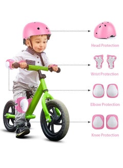Arabest Kids Bike Helmet Set Skateboard Knee Pads Kids Helmet Elbow Pads Wrist Guards Adjustable for 2~8yrs Girl Boy Kids Protective Gear Set for Sport Cycling Bike Roller Skating Scooter (Pink)  - Image 2