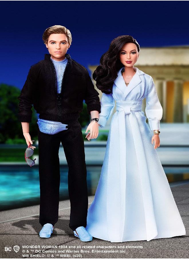 Barbie - Barbie Collector Wonder Woman 1984 2-Doll Gift Set with Diana Prince Doll in Gala Gown and Steve Trevor Doll in Tracksuit, Plus Accessories and Doll Stands - Image 1