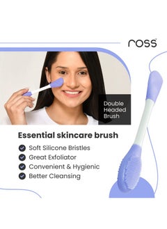 ROSS Ross Silicone Face Mask Applicator & Lip Cleansing Brush Made With Ultra Hygienic Soft Silicone bristle for Gentle Exfoliation (Purple)  - Image 4
