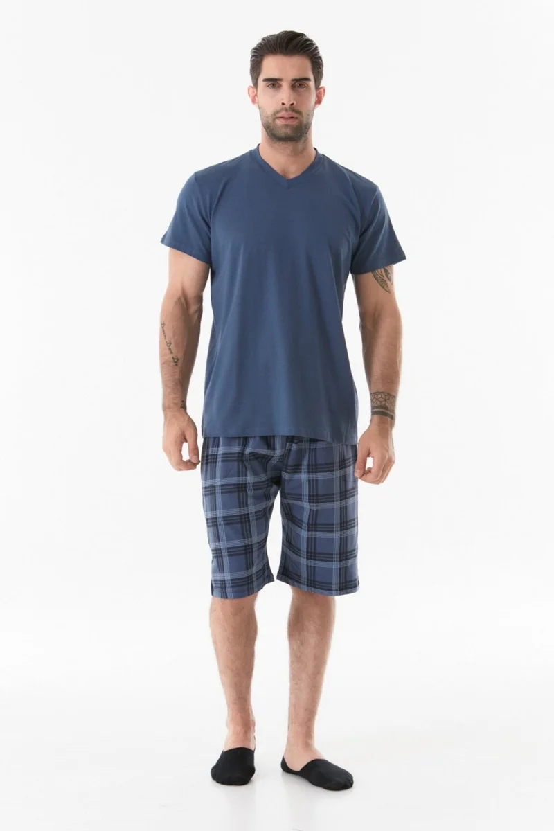 فولامودا Plaid Patterned Crew Neck Pajama Set