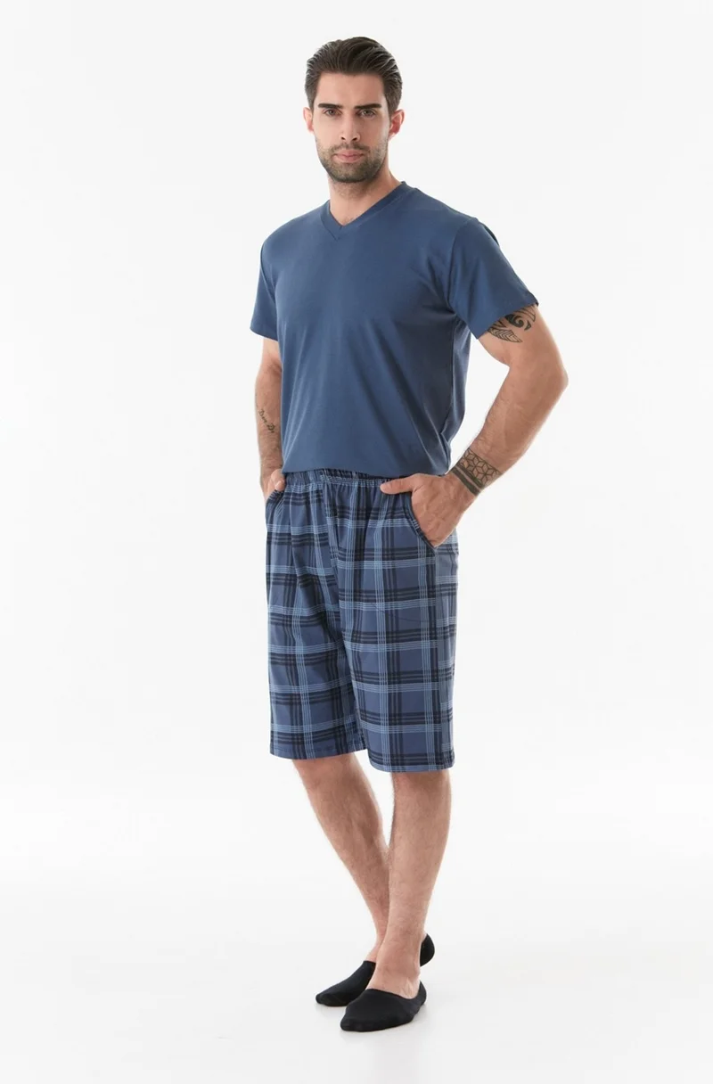 فولامودا Plaid Patterned Crew Neck Pajama Set