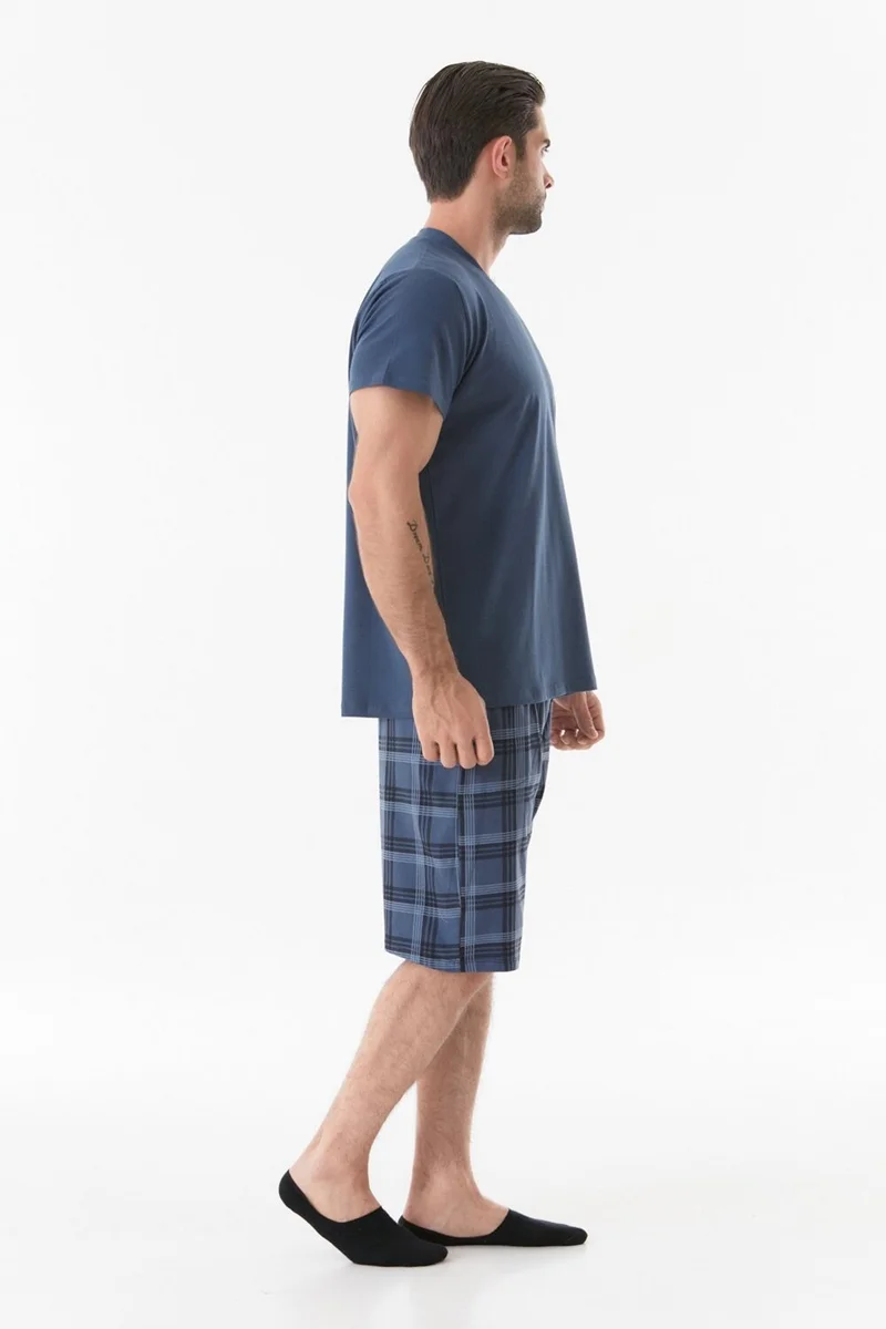 فولامودا Plaid Patterned Crew Neck Pajama Set
