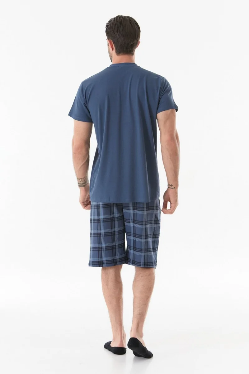 فولامودا Plaid Patterned Crew Neck Pajama Set