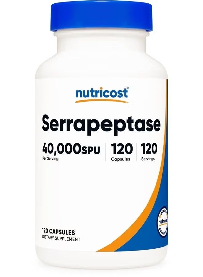 Nutricost, Serrapeptase, 20 mg (40,000 SPU), 120 Capsules - Image 3