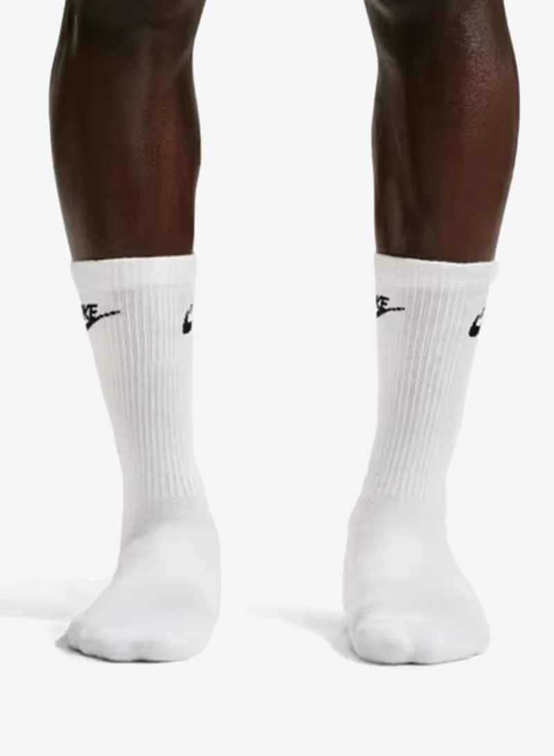 Nike WHITE(BLACK)/WHITE(BLACK)/WHITE(BLACK) 3-Pack Everyday Elevated Futura Crew Socks  | Best Price UAE