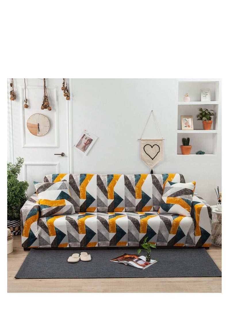 Y&D 4-Seater Exquisitely Designed Wrinkle-free Anti-slip 360-degree Full Coverage Sofa Slipcover Length Stretch From 235 To 300cm - Image 1