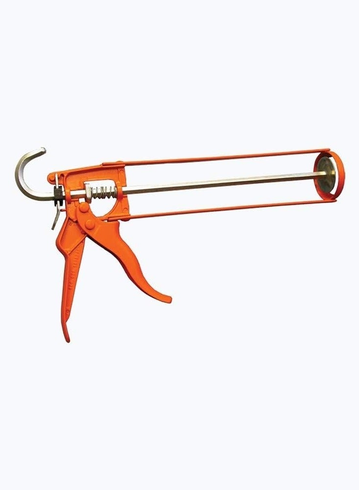High quality silicone glue gun with durable construction and easy-to-use design, with a comfortable grip that ensures precise application of sealants and adhesives, in trendy orange