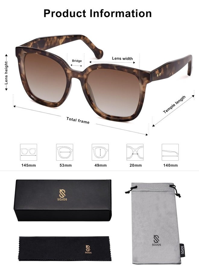 Sojos Trendy Polarized Sunglasses For Women Classic Retro Square Womens Shade Sunnies Sj2333,Tortoise Coffee  - Image 5