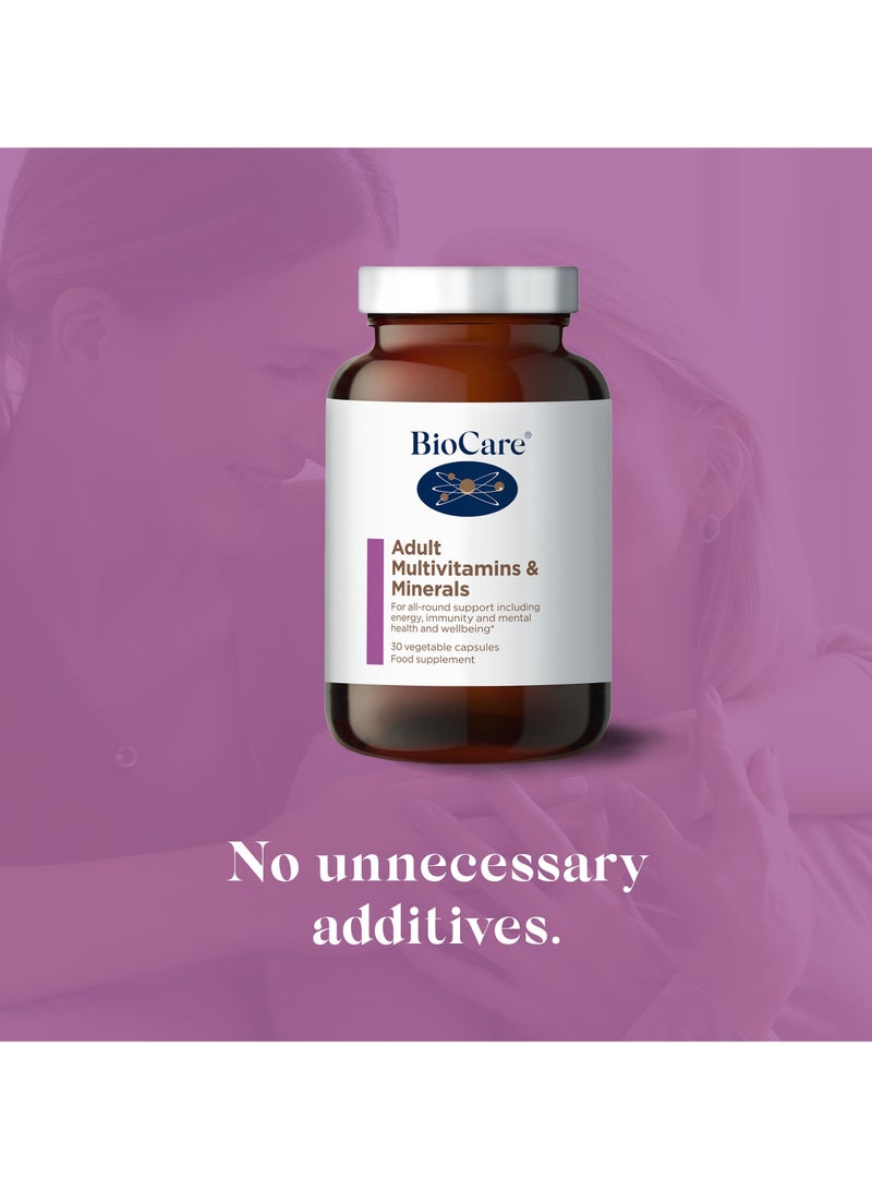 Biocare Adult Multivitamins and Minerals For all-round Support Including Energy, Immunity and Mental Health and Wellbeing, 30 Vegetable Capsules Food Supplement - Image 3