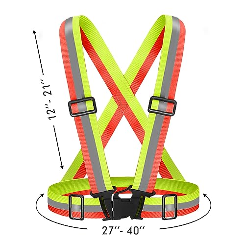 Fepdiu High Visibility Reflective Vest Safety Vest Running Reflective Gear Adjustable Reflective Vest for Walking,Jogging,Hiking,Night Cycling (Bicolor) - Image 3