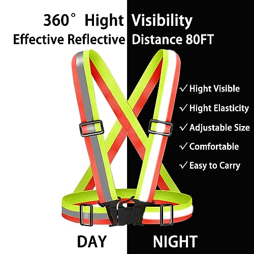 Fepdiu High Visibility Reflective Vest Safety Vest Running Reflective Gear Adjustable Reflective Vest for Walking,Jogging,Hiking,Night Cycling (Bicolor) - Image 2