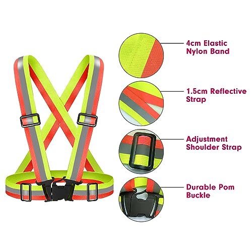 Fepdiu High Visibility Reflective Vest Safety Vest Running Reflective Gear Adjustable Reflective Vest for Walking,Jogging,Hiking,Night Cycling (Bicolor) - Image 4