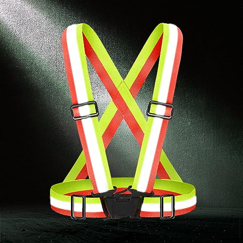 Fepdiu High Visibility Reflective Vest Safety Vest Running Reflective Gear Adjustable Reflective Vest for Walking,Jogging,Hiking,Night Cycling (Bicolor) - Image 5