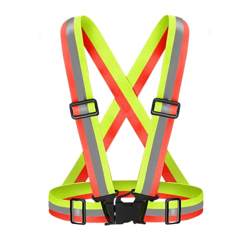 Fepdiu High Visibility Reflective Vest Safety Vest Running Reflective Gear Adjustable Reflective Vest for Walking,Jogging,Hiking,Night Cycling (Bicolor) - Image 1