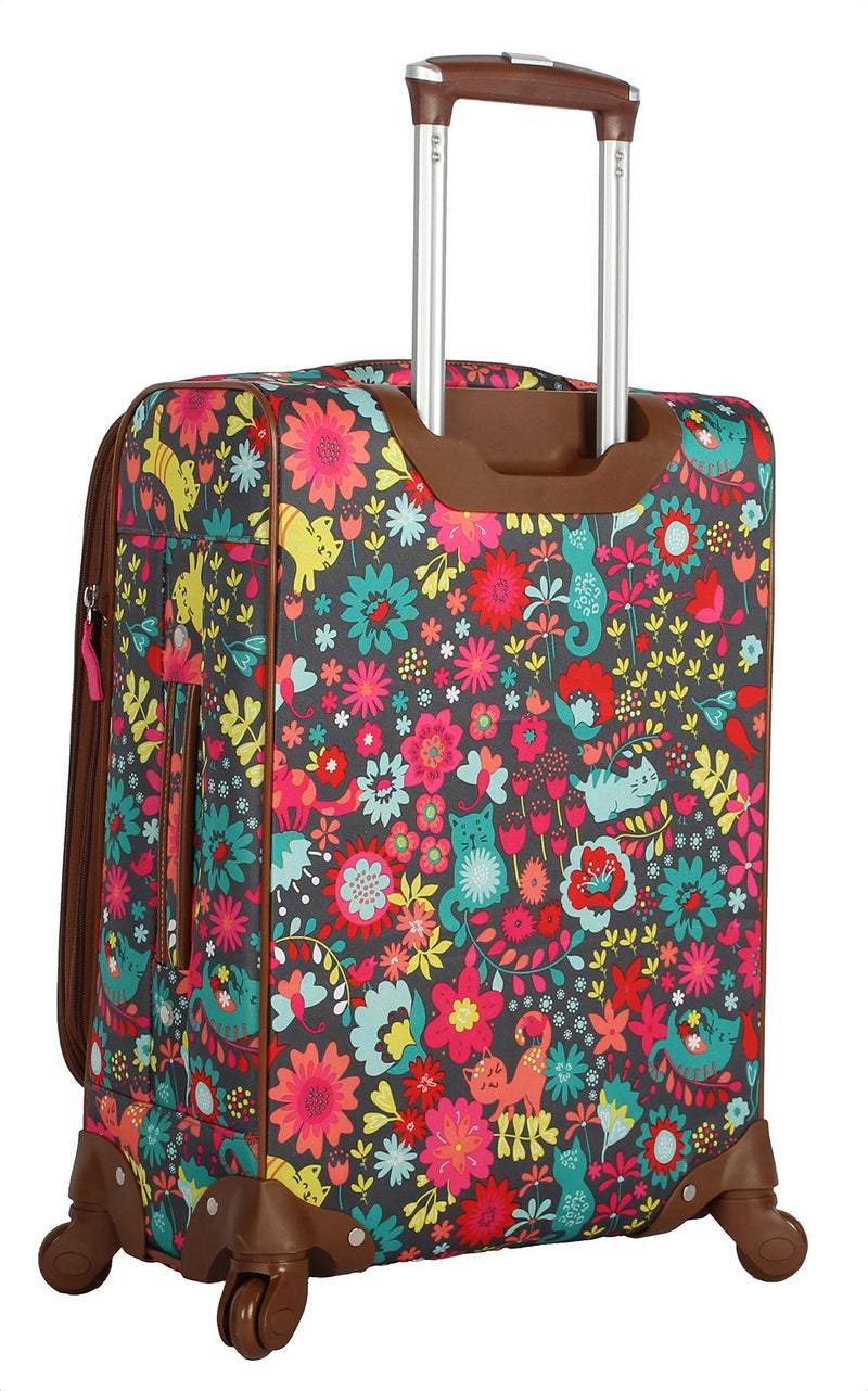 Lily Bloom Luggage Carry On Expandable Design Pattern Suitcase For Woman With Spinner Wheels (Playful Garden, 20in) - Image 2