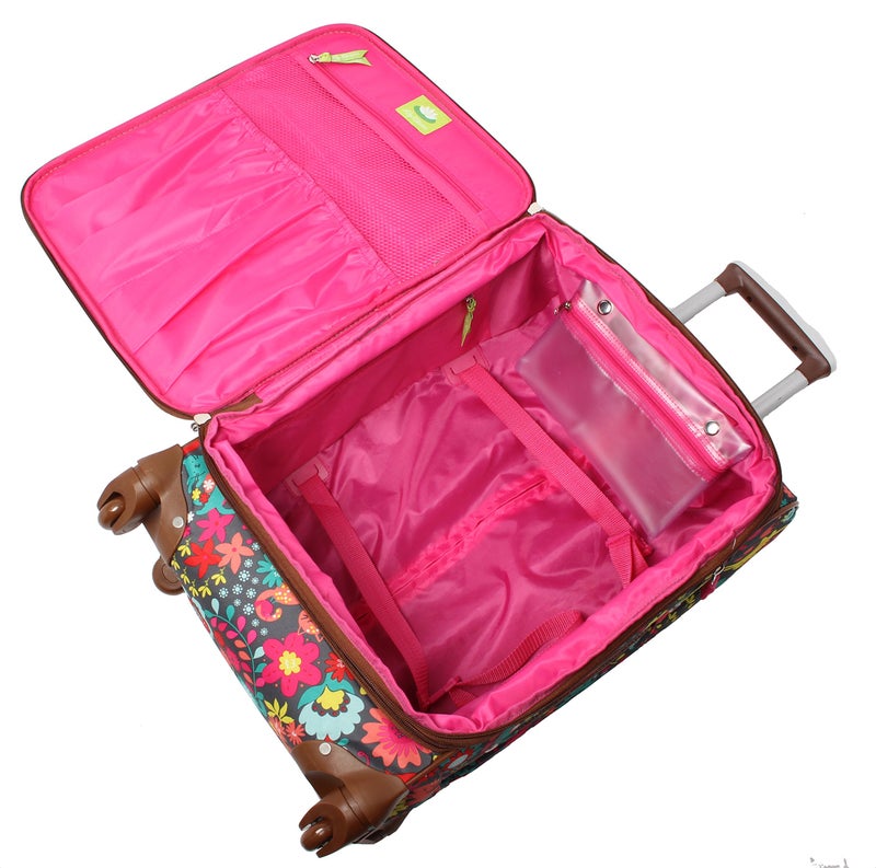 Lily Bloom Luggage Carry On Expandable Design Pattern Suitcase For Woman With Spinner Wheels (Playful Garden, 20in) - Image 3