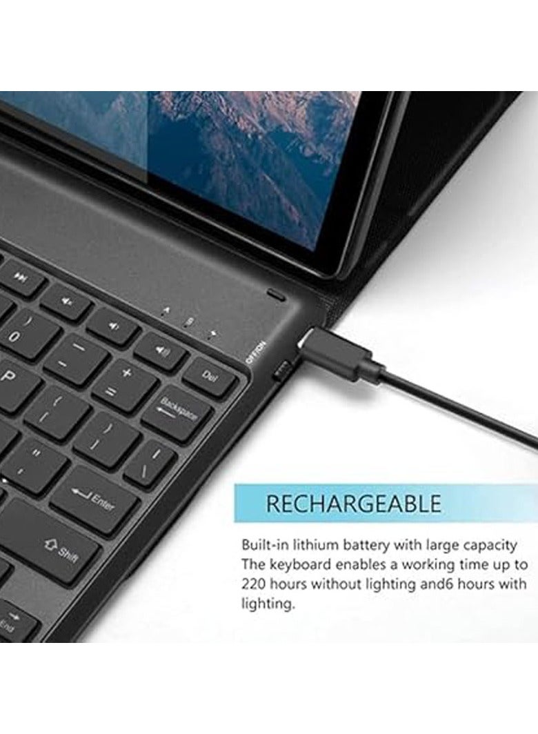 Arabic and English Backlit Keyboard Case Compatible with Honor Pad X9 11 Inch (2024), with Magnetic Removable Wireless Backlit Touch Keyboard and Protective Case