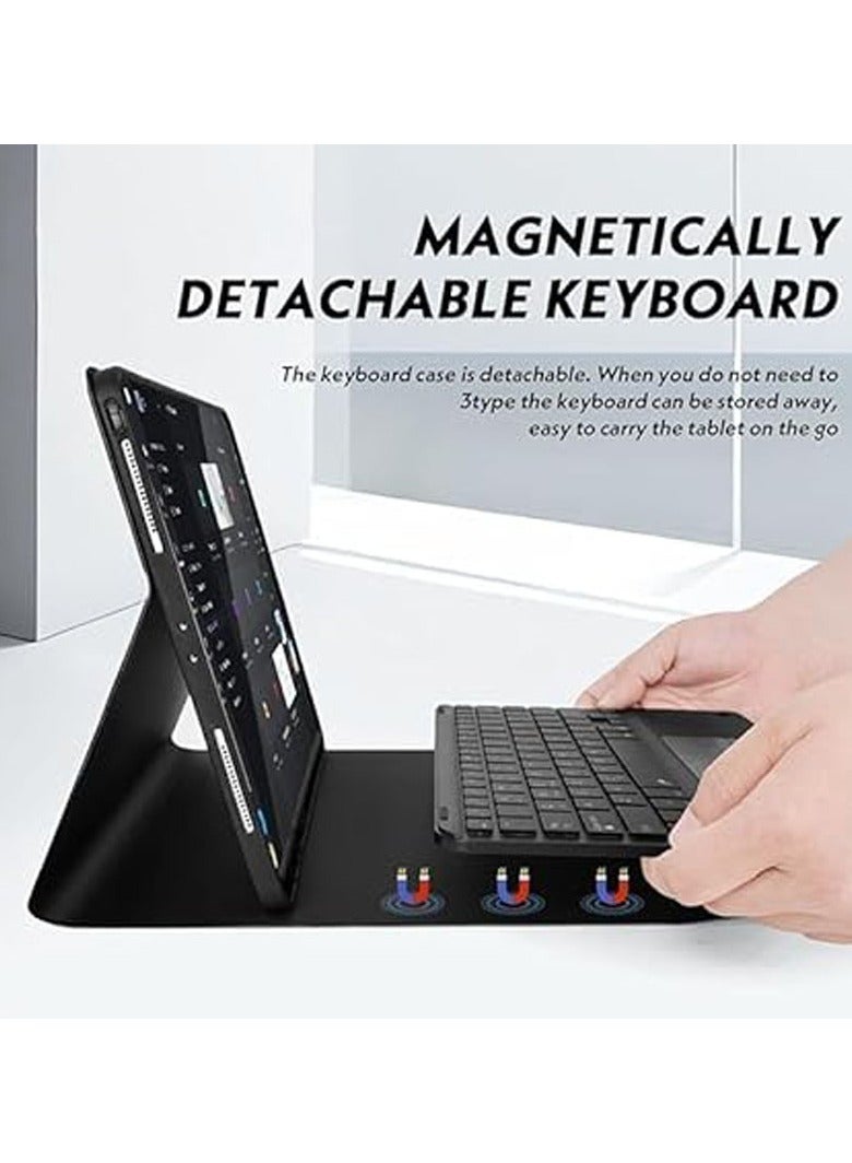 Arabic and English Backlit Keyboard Case Compatible with Honor Pad X9 11 Inch (2024), with Magnetic Removable Wireless Backlit Touch Keyboard and Protective Case