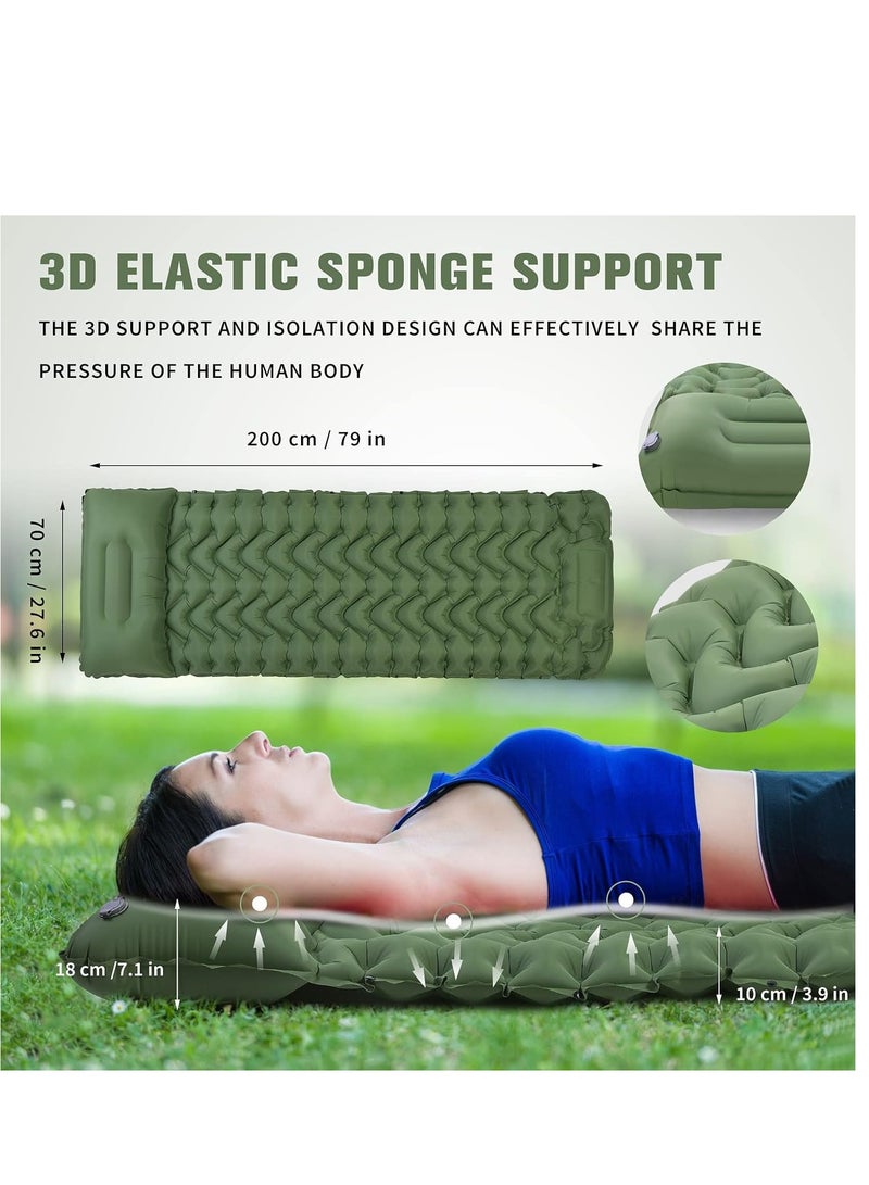 Generic Camping Sleeping Pad, Extra Thickness 10 CM Inflatable Sleeping Mat with Pillow Built-in Pump, Compact Ultralight Waterproof Camping Air Mattress for Backpacking, Hiking, Tent, Traveling - Image 4