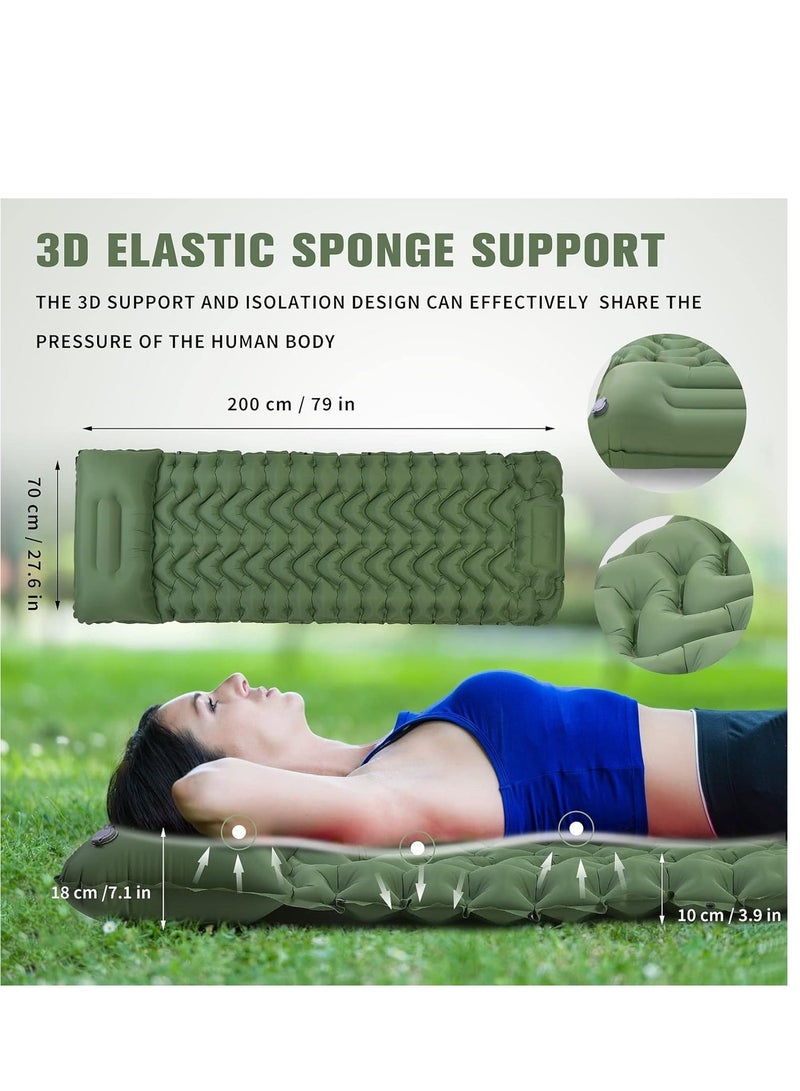 ALAMAREQ Camping Sleeping Pad, Extra Thickness 10 CM Inflatable Sleeping Mat with Pillow Built-in Pump, Compact Ultralight Waterproof Camping Air Mattress for Backpacking, Hiking, Tent, Traveling - Image 5