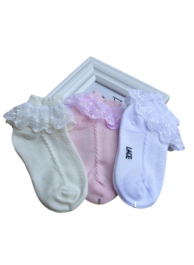 بيداني Little Blue Ballerina Scalloped Lace Dress Socks - Image 5