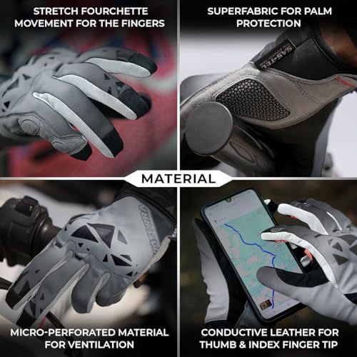 ViaTerra Roost Offroad Motorcycle Trail Riding GlovesSasTec CE Level 2 Knuckle ProtectorsSuperior Control Unmatched GripTouch Screen Friendly Riding Gloves Gray XL - Image 3