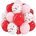 Paeyeq Cherry Balloons 12 Inch Red and Pink Balloons Cherry on Top Balloon Pastel Baby Pink Matte Red Helium Latex Party Balloon for Girls Women Birthday Bridal Baby Shower Wedding Party Decorations - Image 3
