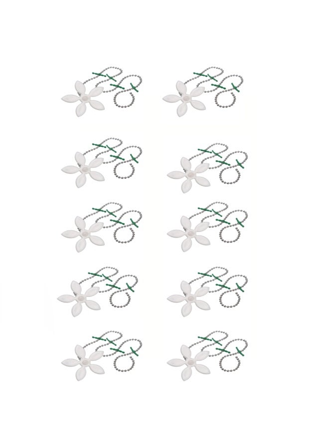 10 Pack Drain Hair Catcher Cleaner Tool, Flower Shaped Beaded Sink Drain Hair Remover Hook, Flexible Clog Removal Tool for Bathtub Sewer Basin Shower Drains, Reusable Pipe Dredger to Clear Hair Clogs, Household Bathroom Sink Drain Cleaning Accessories - Image 1