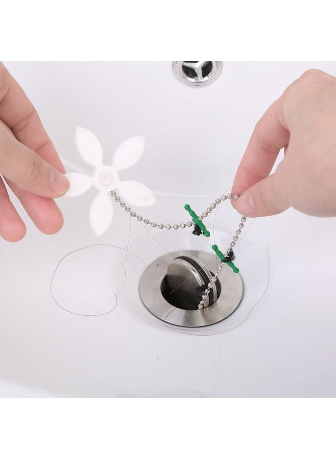 10 Pack Drain Hair Catcher Cleaner Tool, Flower Shaped Beaded Sink Drain Hair Remover Hook, Flexible Clog Removal Tool for Bathtub Sewer Basin Shower Drains, Reusable Pipe Dredger to Clear Hair Clogs, Household Bathroom Sink Drain Cleaning Accessories - Image 2