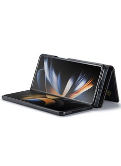 DGMING Wallet Case for Samsung Galaxy Z Fold 4, DG.MING Premium Leather Phone Case Back Cover Magnetic Detachable with Trifold Wallet Card Holder Pocket (Black)  - Image 5