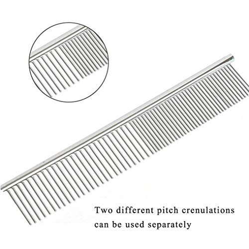 Pets Empire Stainless Steel Comb, Pet Grooming Comb Shedding Comb Tool Poodle Finishing Butter Comb Professional Cat and Dog Care - Image 3