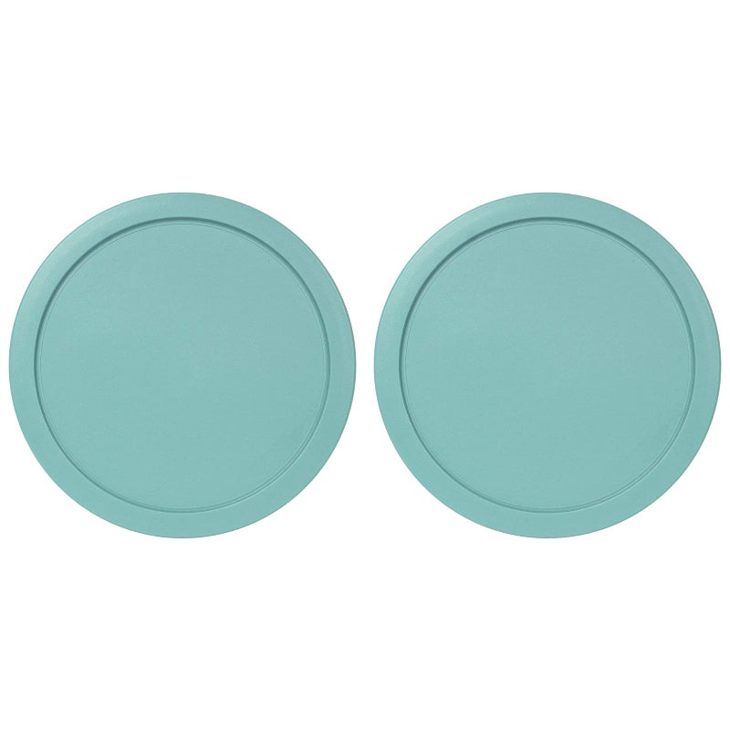 MRX Solutions Replacement Lids fits Pyrex 4-Cup Glass Food Storage Container Bowls, 6-Inch Plastic Round Lids Covers for Pyrex 7201-PC, Airtight & Leakproof (2-Pack, Turquoise) - Image 1