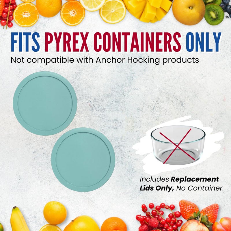 MRX Solutions Replacement Lids fits Pyrex 4-Cup Glass Food Storage Container Bowls, 6-Inch Plastic Round Lids Covers for Pyrex 7201-PC, Airtight & Leakproof (2-Pack, Turquoise) - Image 5