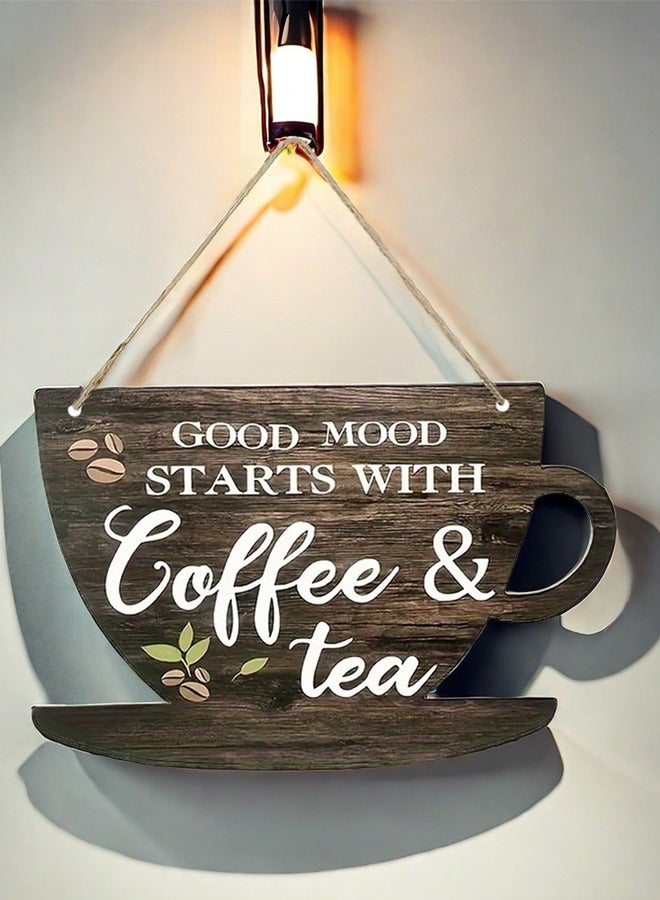 BF HOME Vintage Kitchen Wooden Hanging Sign Creative Coffee Shop Decorative Perfect for Coffee Bar Kitchen Office and Home Wall Decor  - Image 1