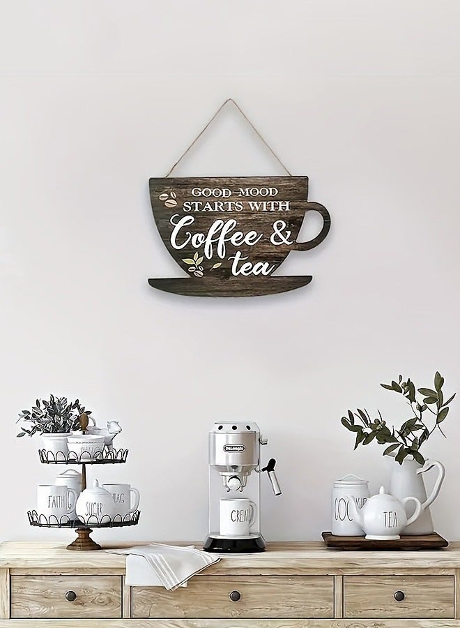 BF HOME Vintage Kitchen Wooden Hanging Sign Creative Coffee Shop Decorative Perfect for Coffee Bar Kitchen Office and Home Wall Decor  - Image 4